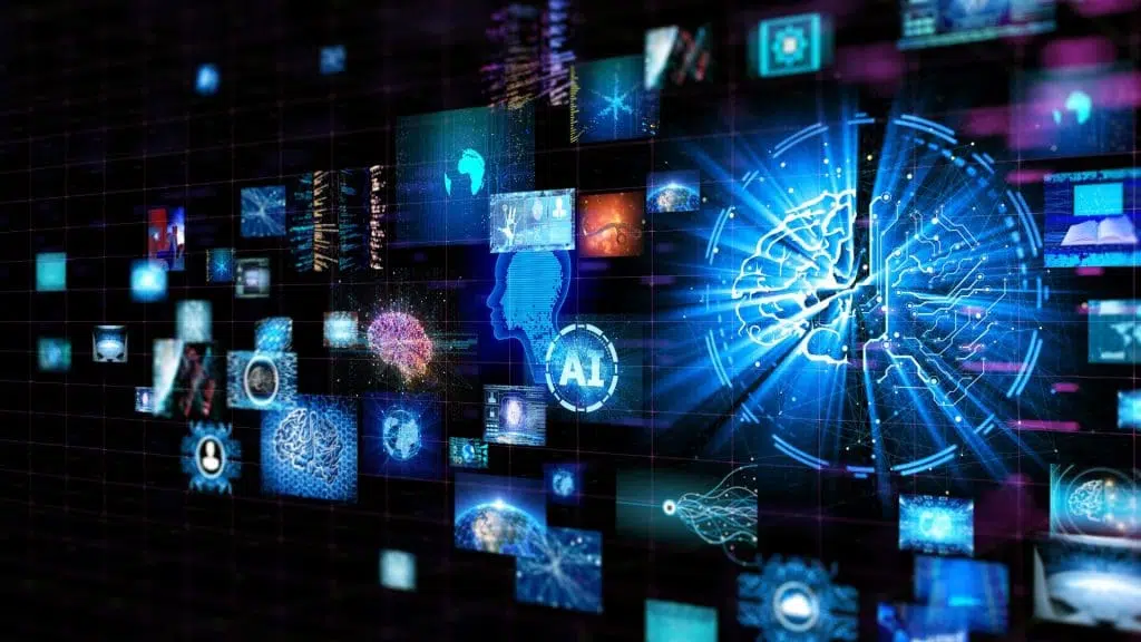 A visualization of machine learning and artificial intelligence networks.